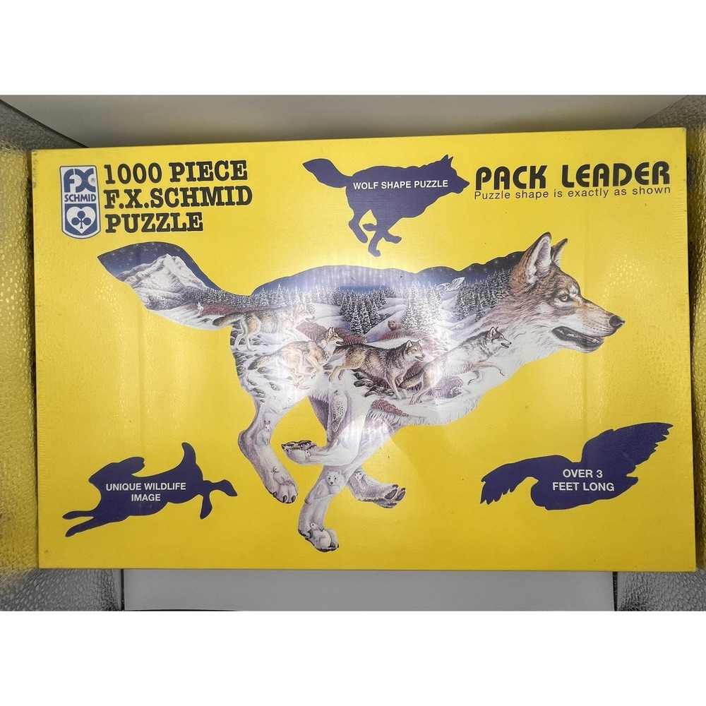 FX Schmid 1997 Pack Leader 1000 Piece Wolf Shape Puzzle 3' Long NEW SEALED